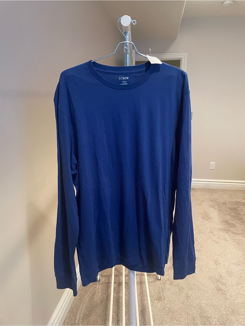 J. Crew Men’s Long-Sleeve Crewneck Tee in Royal Blue